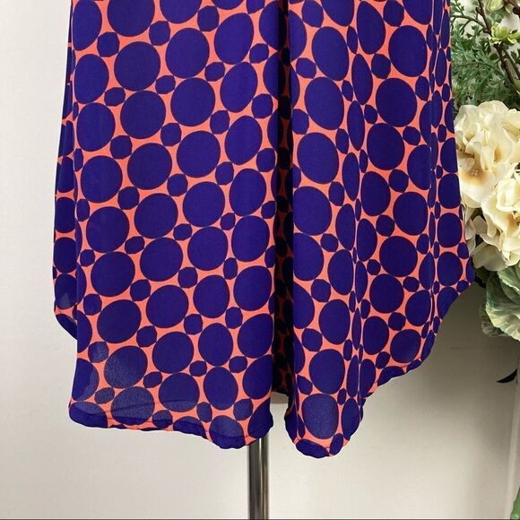 PAPERMOON blouse | purple orange | size small | sleeveless | stitch fix - Picture 2 of 11